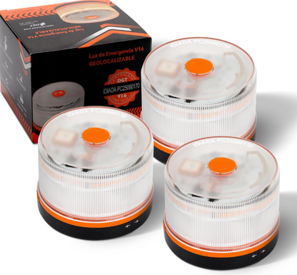 DF Luz de Emergencia V16 DGT 3.0 – Aprobada 2026, Magnética IP54 – Cumple con la Normativa 2026.